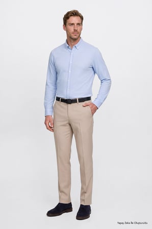 Slim Fit Dar Kesim Klasik Yan Cep Pantolon