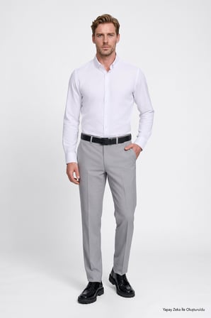 Slim Fit Dar Kesim Klasik Yan Cep Pantolon