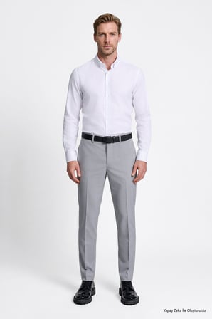 Slim Fit Dar Kesim Klasik Yan Cep Pantolon