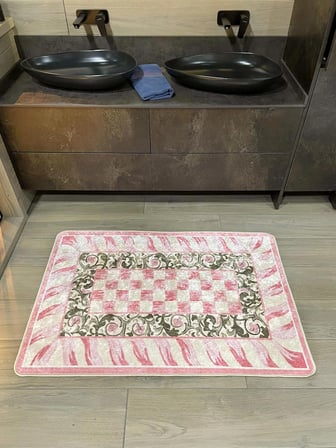 Brillant Çiçek Desen Pembe Renk -  Banyo Papası (80 x 120)
