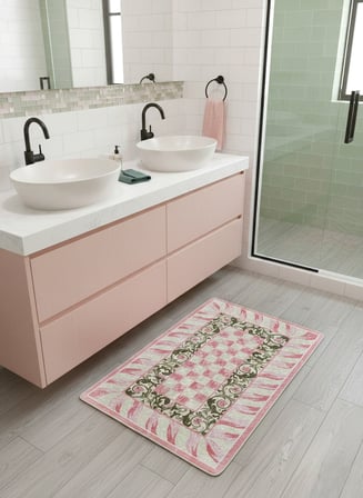 Brillant Çiçek Desen Pembe Renk -  Banyo Papası (80 x 120)