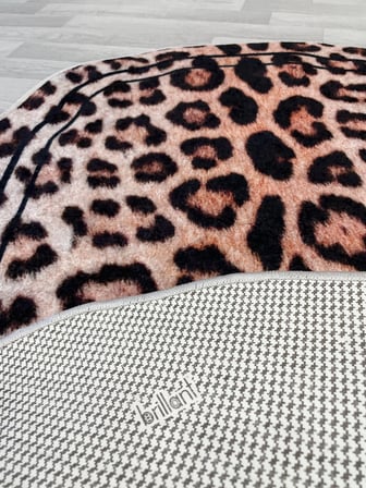 2'li Leopar Desen Lateks Taban Banyo Paspası (70x110-45x55)