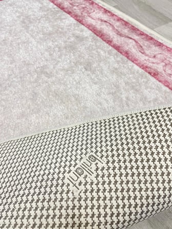 2'li Fiyonklu Bordürlü  Lateks Taban Banyo Paspası (60x100-60x50)