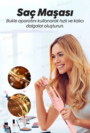 Sheland Pro 2 in 1 Seramik Otomatik Saç Maşası ve Saç Düzleştirici