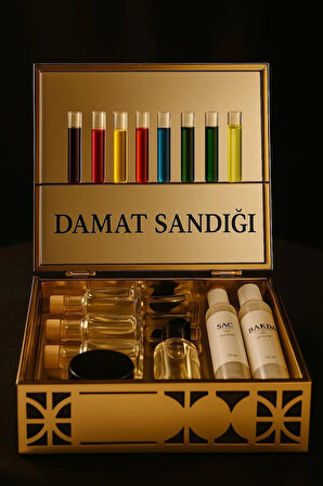 damat hediye sandığı ,kişisel bakım seti ve parfüm