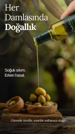 Erken Hasat Soğuk Sıkım Natürel Sızma Zeytinyağı 500 ml. Cam Şişe