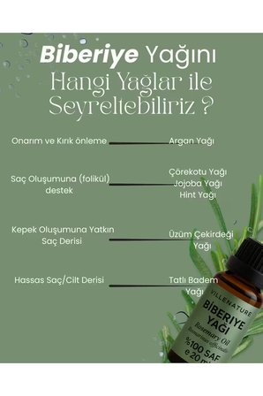 Biberiye Yağı "Rosemary Oil" Rosmarinus Officinalis %100 Saf ve Uçucu 20 ML