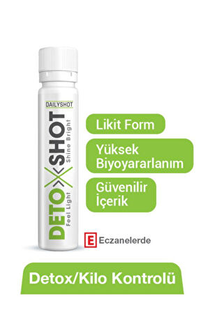  Detoxshot Kilo Kontrol Desteği, Bromelain, L-Carnitine, Krom, Detox Shot, Likit Detoks Kompleks
