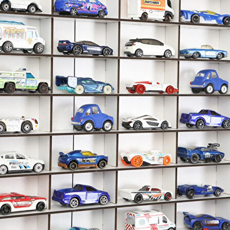Oyuncak Araba Rafı, Hobi  1/64 Ölçek 100 Araçlık Hotwheels Matchbox metal araç Uyumlu  Model Araba Vitrini