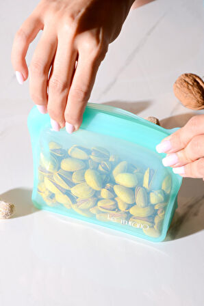 Sheer Hava Sızdırmaz Kilitli Silikon Saklama Torbası 300 ml | Yeşil