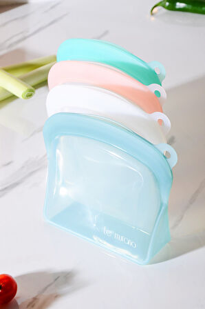 Sheer Hava Sızdırmaz Kilitli Silikon Saklama Torbası 300 ml | Yeşil