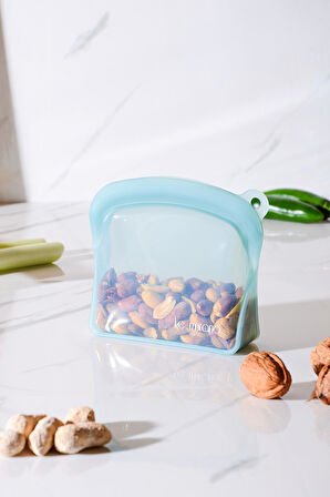 Sheer Hava Sızdırmaz Kilitli Silikon Saklama Torbası 300 ml | Mavi