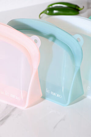 Sheer Hava Sızdırmaz Kilitli Silikon Saklama Torbası 600 ml | Mavi