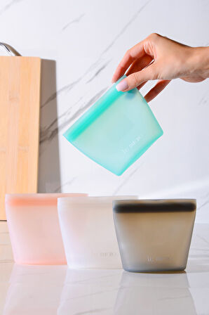 Mood Hava Sızdırmaz Kilitli Silikon Saklama Torbası 250 ml | Yeşil