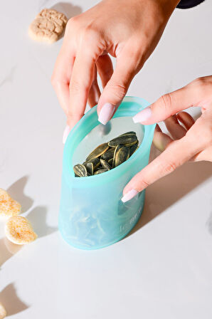 Mood Hava Sızdırmaz Kilitli Silikon Saklama Torbası 250 ml | Yeşil