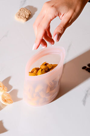 Mood Hava Sızdırmaz Kilitli Silikon Saklama Torbası 250 ml | Pembe