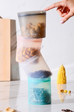 Mood Hava Sızdırmaz Kilitli Silikon Saklama Torbası 250 ml | Pembe