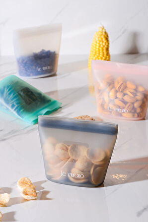 Mood Hava Sızdırmaz Kilitli Silikon Saklama Torbası 250 ml | Gri