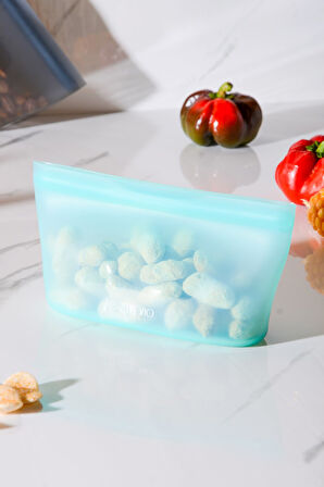 Mood Hava Sızdırmaz Kilitli Silikon Saklama Torbası 450 ml | Yeşil