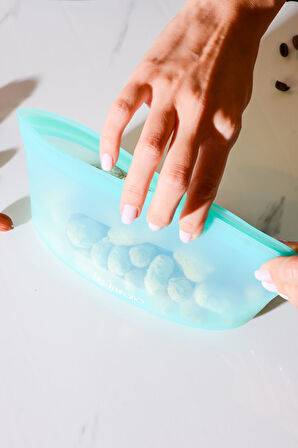 Mood Hava Sızdırmaz Kilitli Silikon Saklama Torbası 450 ml | Yeşil