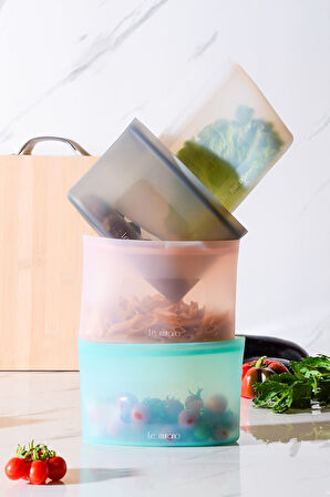 Mood Hava Sızdırmaz Kilitli Silikon Saklama Torbası 680 ml | Yeşil