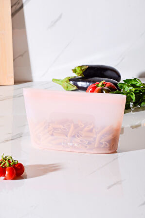 Mood Hava Sızdırmaz Kilitli Silikon Saklama Torbası 680 ml | Pembe