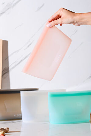 Mood Hava Sızdırmaz Kilitli Silikon Saklama Torbası 680 ml | Pembe