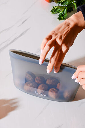 Mood Hava Sızdırmaz Kilitli Silikon Saklama Torbası 680 ml | Gri