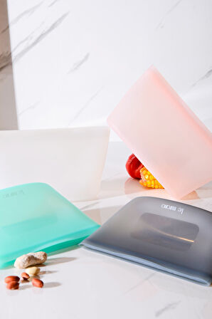 Mood Hava Sızdırmaz Kilitli Silikon Saklama Torbası 680 ml | Gri