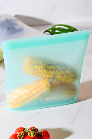 Mood Hava Sızdırmaz Kilitli Silikon Saklama Torbası 700 ml | Yeşil