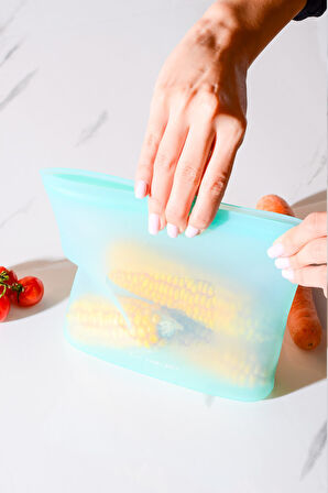 Mood Hava Sızdırmaz Kilitli Silikon Saklama Torbası 700 ml | Yeşil