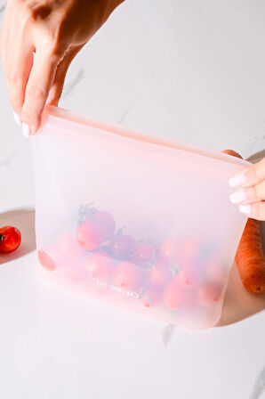 Mood Hava Sızdırmaz Kilitli Silikon Saklama Torbası 700 ml | Pembe