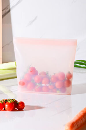 Mood Hava Sızdırmaz Kilitli Silikon Saklama Torbası 700 ml | Pembe
