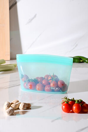 Lush Hava Sızdırmaz Kilitli Silikon Saklama Torbası 500 ml | Yeşil