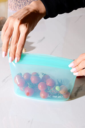 Lush Hava Sızdırmaz Kilitli Silikon Saklama Torbası 500 ml | Yeşil