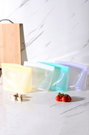 Lush Hava Sızdırmaz Kilitli Silikon Saklama Torbası 1000 ml | Yeşil