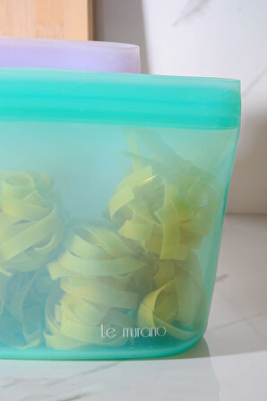 Lush Hava Sızdırmaz Kilitli Silikon Saklama Torbası 1500 ml | Yeşil