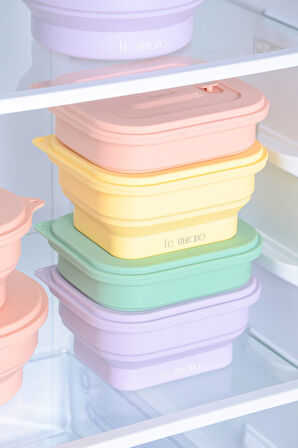 Larry Hava Sızdırmaz Kare Katlanabilir Silikon Saklama Kabı 500 ml | Sarı