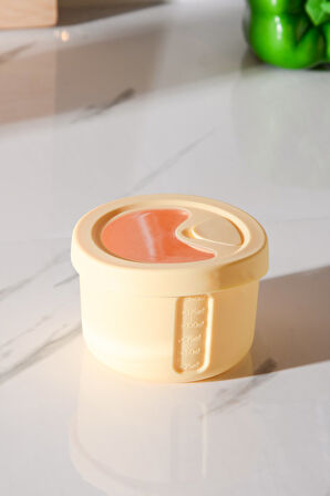 Pastel Hava Sızdırmaz Yuvarlak Silikon Saklama Kabı 150 ml | Sarı