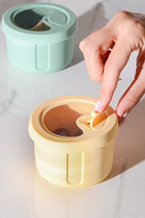 Pastel Hava Sızdırmaz Yuvarlak Silikon Saklama Kabı 150 ml | Sarı