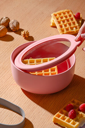 Moca Stoneware Hava Geçirmez Şeffaf Kapaklı Saklama Kabı 1000 ml | Pembe