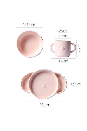 Momo 3 Parça Koala Desenli Mama Seti | Pudra