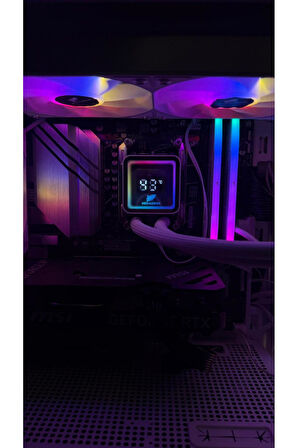 TR240 ARGB Sıvı Soğutucu Dijital Derece Göstergeli İşlemci Soğutucu Fan (BEYAZ RENK)