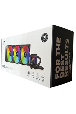 TR360 ARGB Sıvı Soğutucu (SİYAH RENK) DERECE GÖSTERGELİ İşlemci Soğutucu Fanı