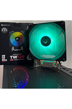 TW120 6 Bakır Borulu ARGB Kule Tipi İşlemci Soğutucu Cpu Fanı Sadece İntel İşlemciler İçin
