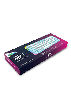 Rgb Oyuncu Klavyesi MX-1 Mekanik Gaming Blue Switch Klavye Türkçe Q Beyaz Mini Klavye