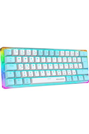 Rgb Oyuncu Klavyesi MX-1 Mekanik Gaming Blue Switch Klavye Türkçe Q Beyaz Mini Klavye