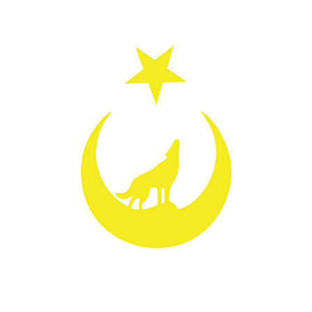 Bozkurt Türk Bağyrağı Sticker 17x17 Cm Sarı