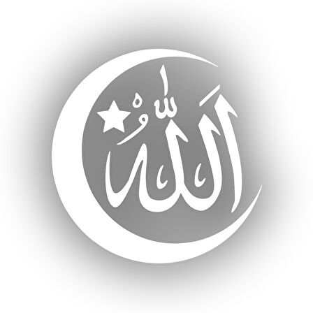 Türk Bayrağı ve Allah Sticker 17x17 Cm Beyaz