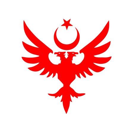 Çift Başlıklı Kartal ve Ay Yıldız Sticker 17x17 Cm Kırmızı